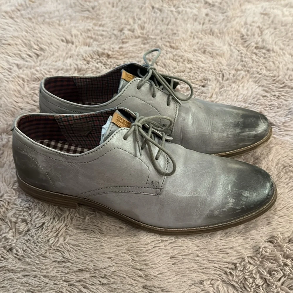 Ben Sherman grey distressed men’s dress shoes lace up size 10.5​ - Picture 3 of 9